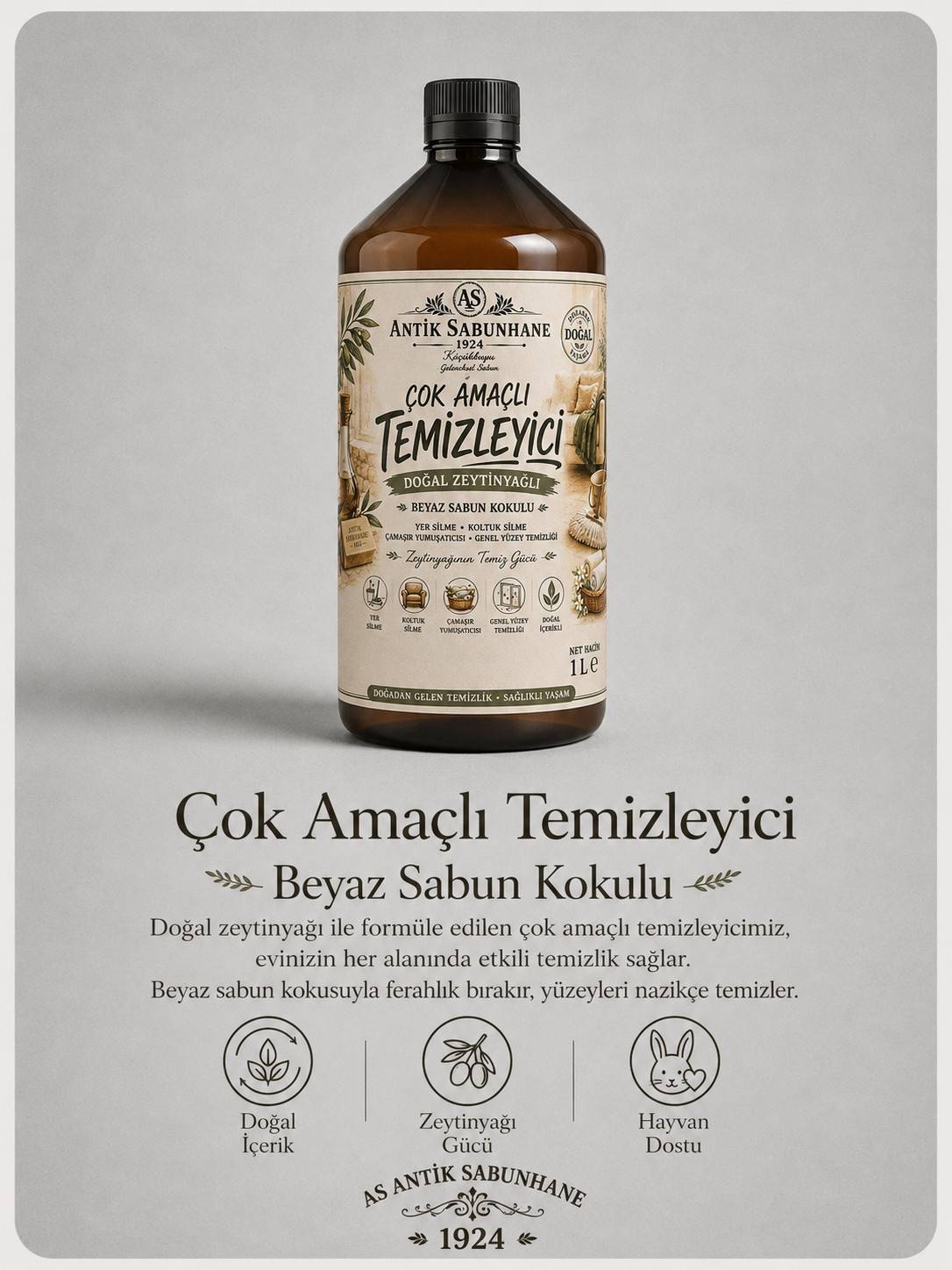 Beyaz Sabun Kokulu Bitkisel Temizleyici