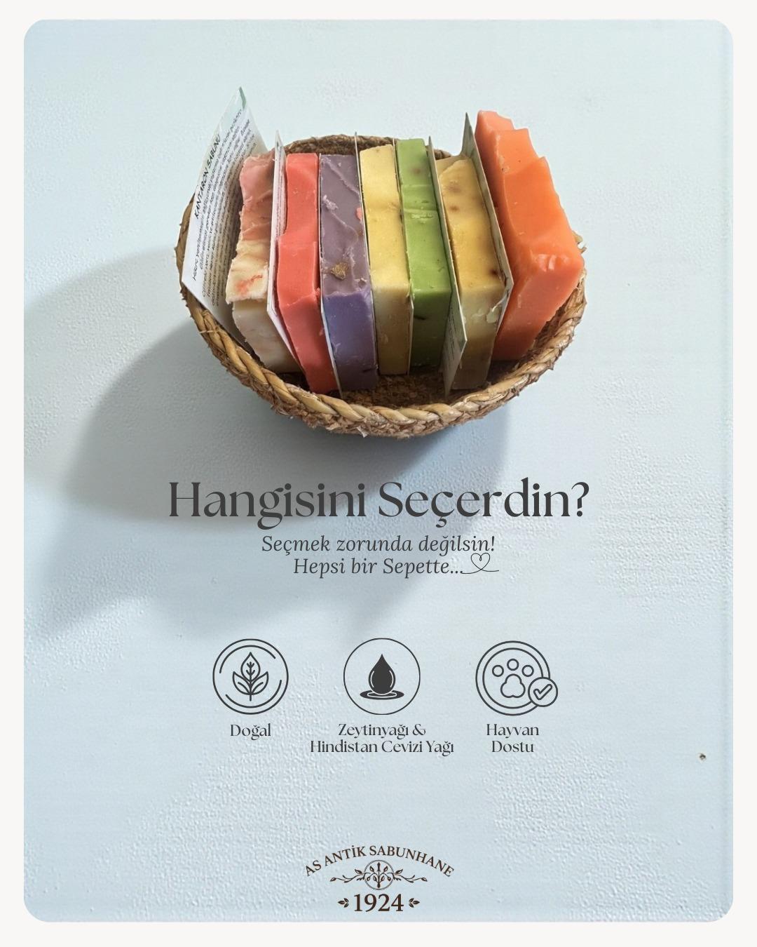 7'li Doğal Sabun Sepeti – Antik Sabunhane Özel Serisi — görsel 3