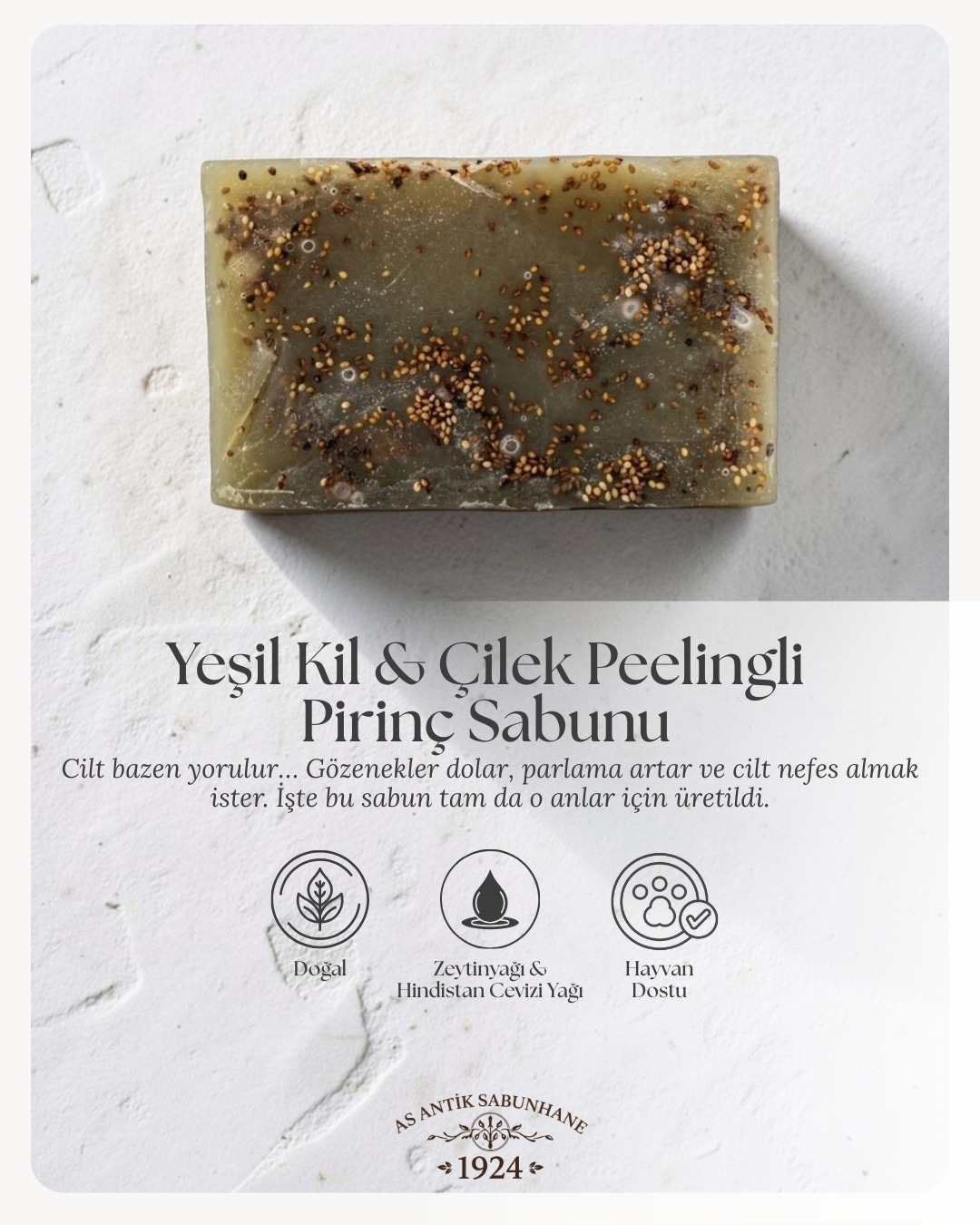 Yeşil Kil ve Çilekli Peeling Sabunu
