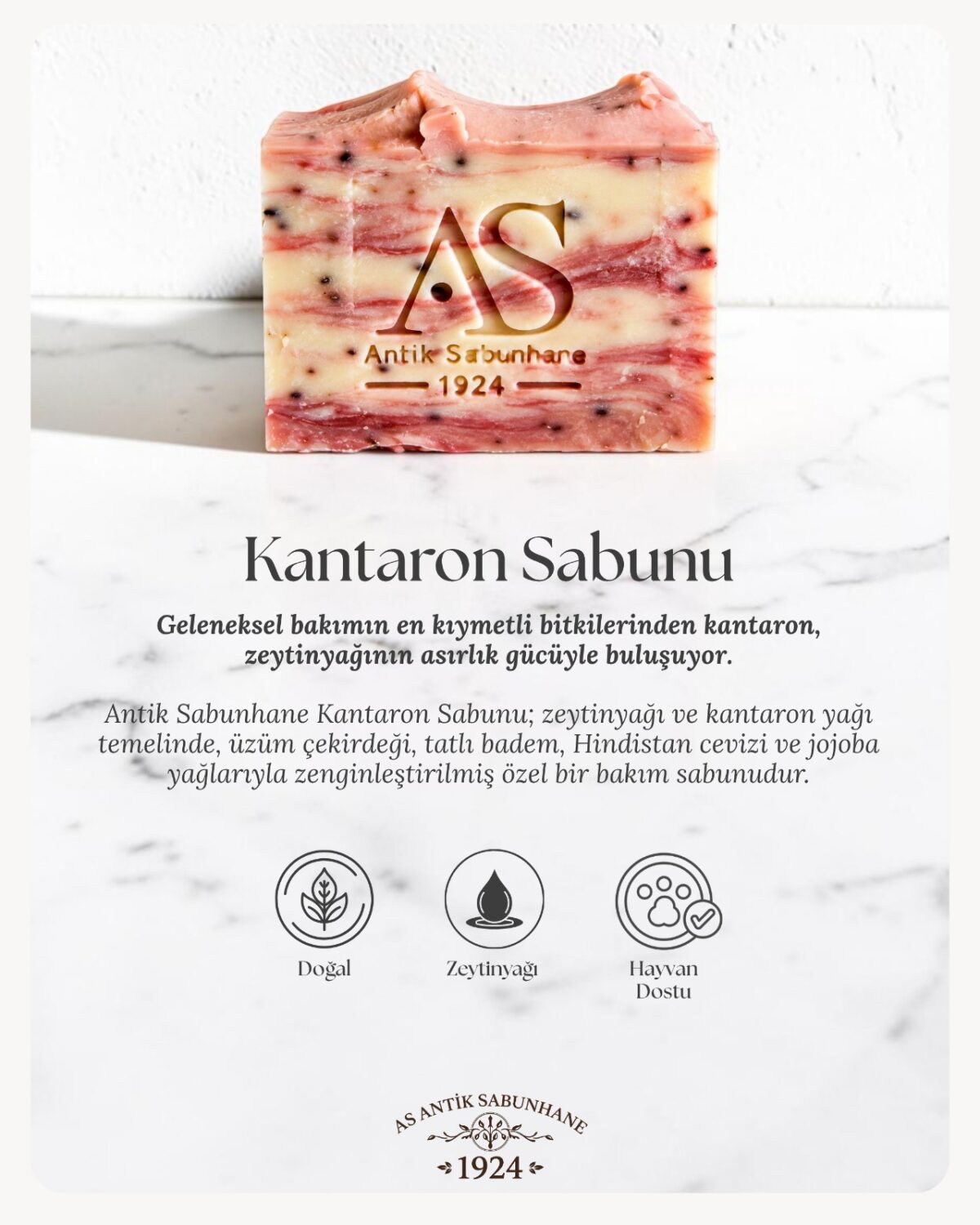 Kantaron Sabunu – Zeytinyağlı &amp; Kantaron Yağlı | 125 g — görsel 3