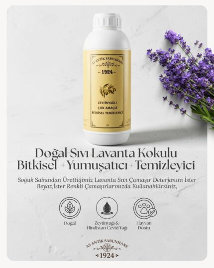 Doğal Sıvı Lavantalı Çamaşır Deterjanı +Yumuşatıcı+Temizleyici
