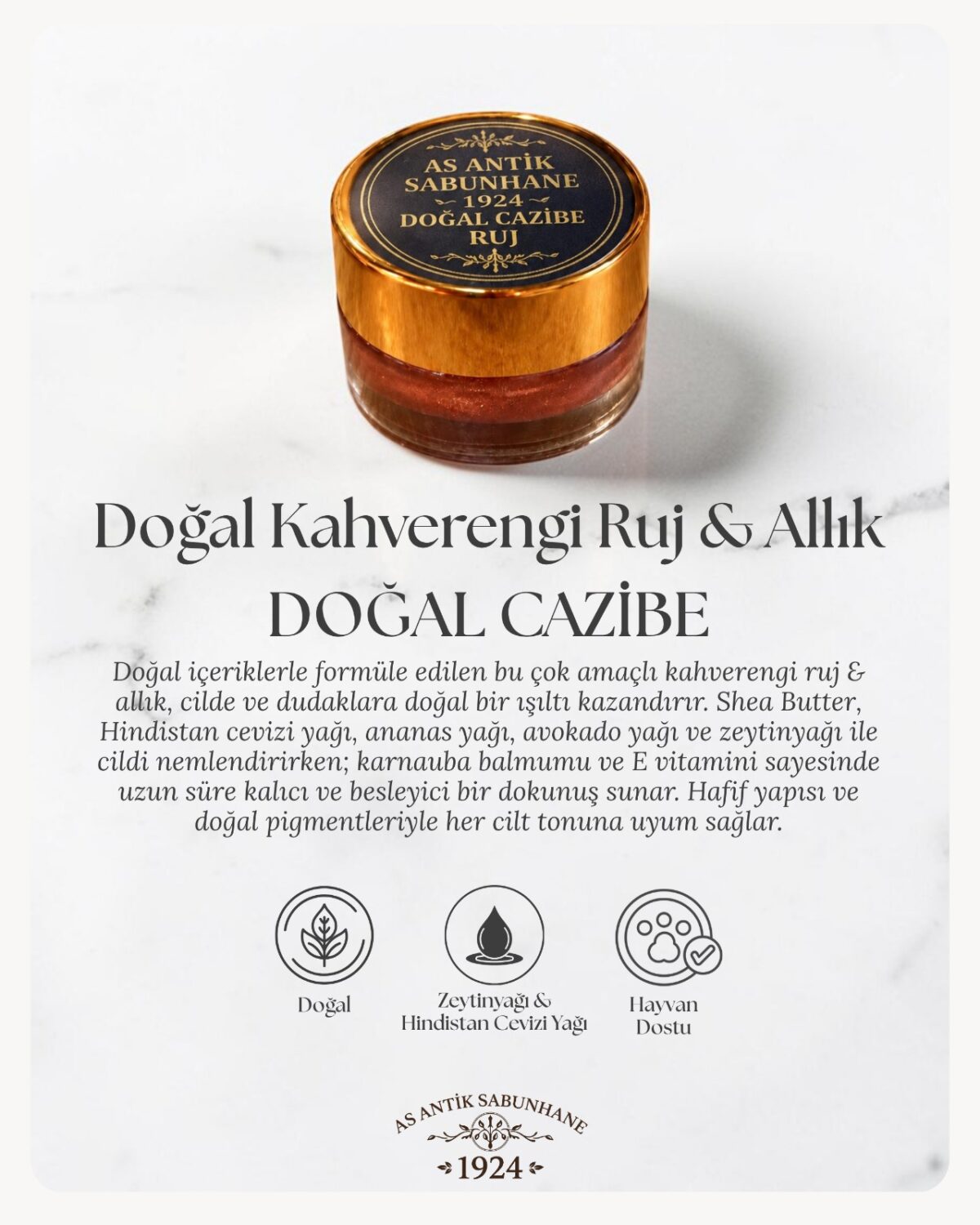 ''Doğal Cazibe'' Kahverengi Ruj & Allık