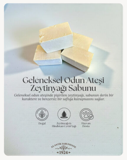 **Geleneksel Odun Ateşi Katı Zeytinyağı Sabunu - 1 KG**