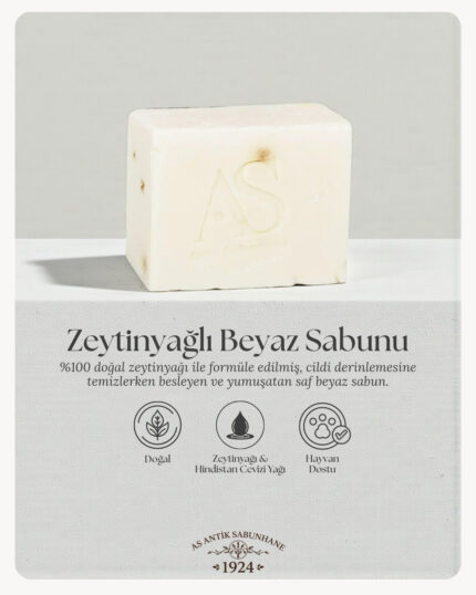 Zeytinyağlı Saf Beyaz Sabun
